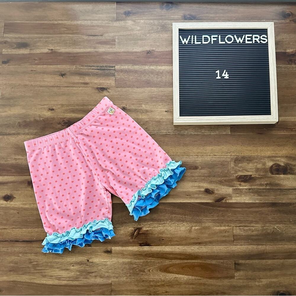Wildflowers Seaside Dreams Sandcastle Shorties Pink Blue Polka Dot Ruffle 14
